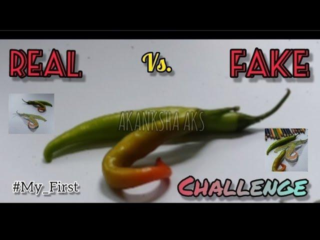 My #First #Challenge | Real Vs. Fake | Chillies | Realistic Color Sketch | Akanksha AKS | #Shorts