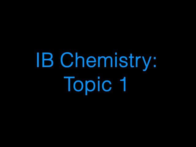 IB Chemistry SL/HL Topic 1: Pearson (2014) Textbook Practice Questions