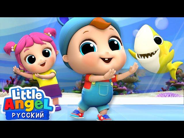 Акуленок! Baby Shark Dance На Русском | Обучающие Песенки Про Животных | Little Angel Русский