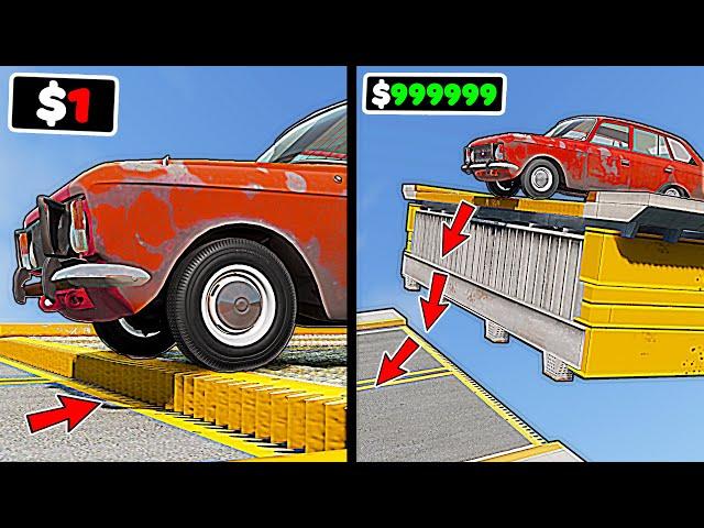 $1 vs $1,000,000 Vehicles VS Drawbridge VS Suspension bridge in BeamNG drive