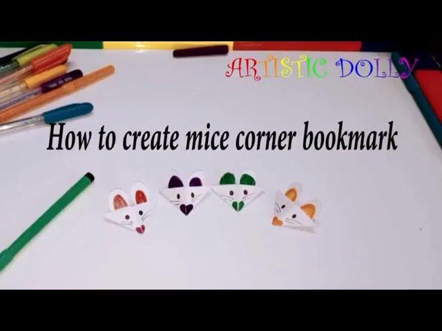 How to Make Mice Corner Bookmark–Easy Origami Bookmark Tutorial–DIY