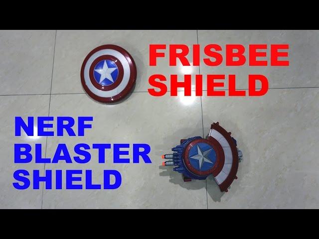 Flying Disc Shield vs NERF Blaster Shield - Captain America Civil War Shields Review!