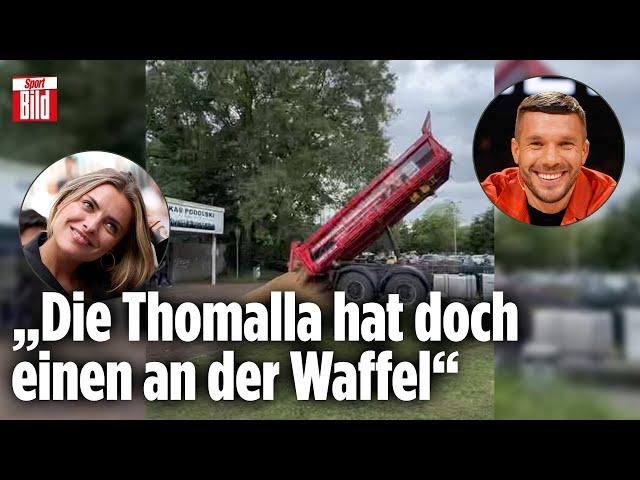 Sophia Thomalla setzt Lukas Podolski Riesenhaufen vor die Tür