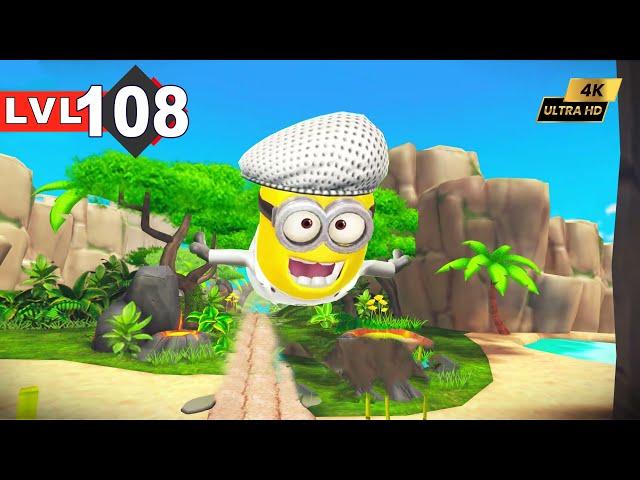 Minion Rush Walkthrough Level 108 - Singer minion slide under challenge at the Volcano Island