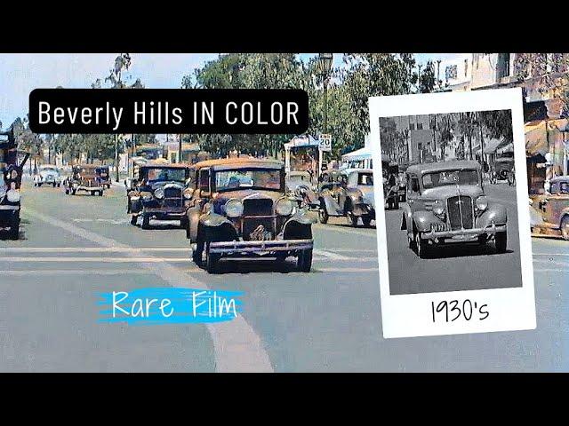 Beverly Hills & Hollywood RARE FOOTAGE 1930s in COLOR w/SOUND