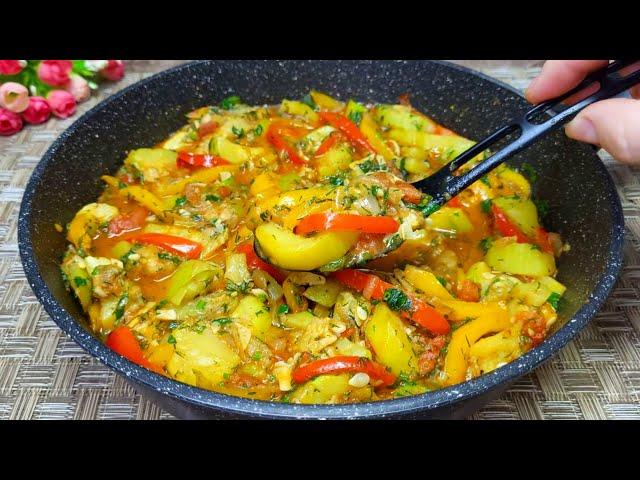 Эти КАБАЧКИ разлетаются на УРА! Лучший рецепт из Кабачков к Ужину! Вкусные тушеные овощи за 30 минут