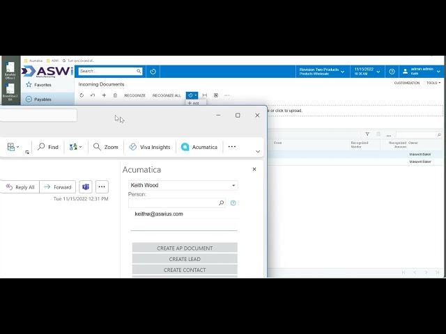 Accounts Payable Document Recognition in Acumatica Cloud ERP