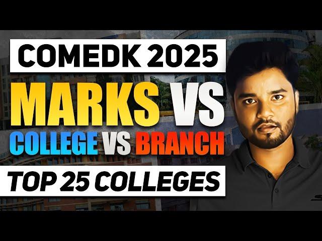  COMEDK 2025 Marks vs College vs Branch vs Rank   #comedk