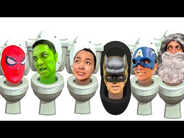 Superheroes Transform Into Skibidi Toilet by GreenHero vs