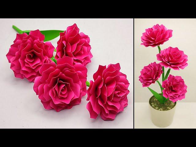 Beautiful Paper Flower Making | DIY Paper Flowers Easy | Home Decor | Flower Making | Paper Crafts