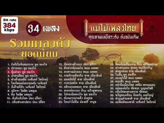 รวมเพลงดังยอดนิยม 34 เพลง #แม่ไม้เพลงไทย #เพลงต้นฉบับ