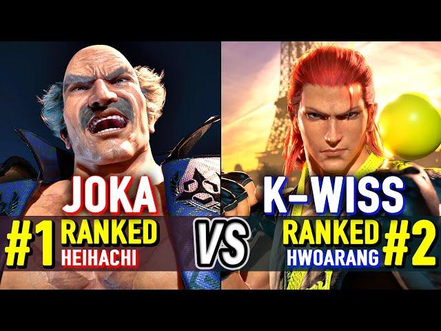 T8  JOKA (#1 Ranked Heihachi) vs K-WISS (#2 Ranked Hwoarang / Heihachi)  High Level Gameplay