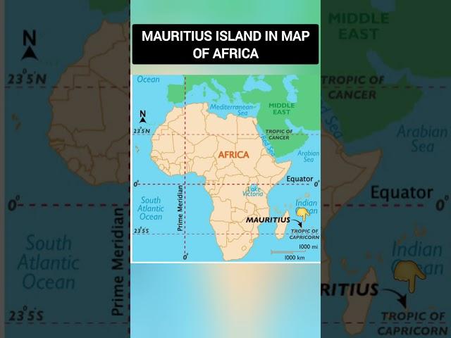 Mauritius Island in map of Africa