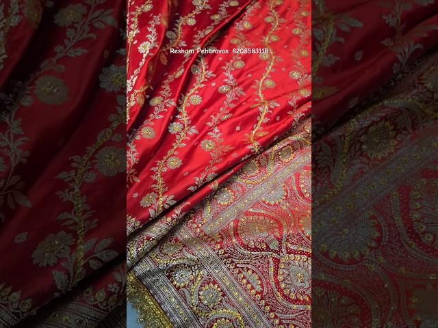  Bridal Elegance Redefined | Red Banarasi Saree with Handstone Work | Resham Peharavas ️️