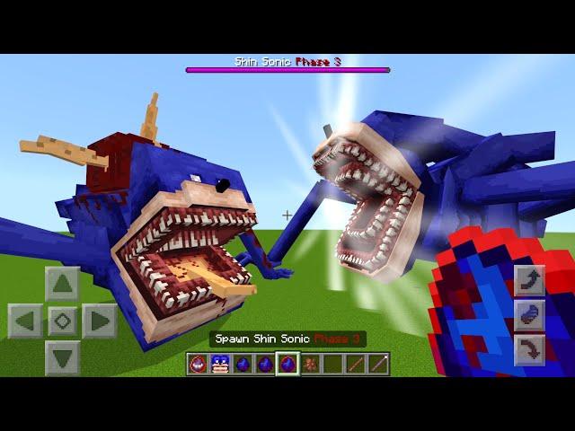 NEW Infected Shin Sonic vs OLD Shin Sonic Mod ADDON UPDATE in MINECRAFT PE