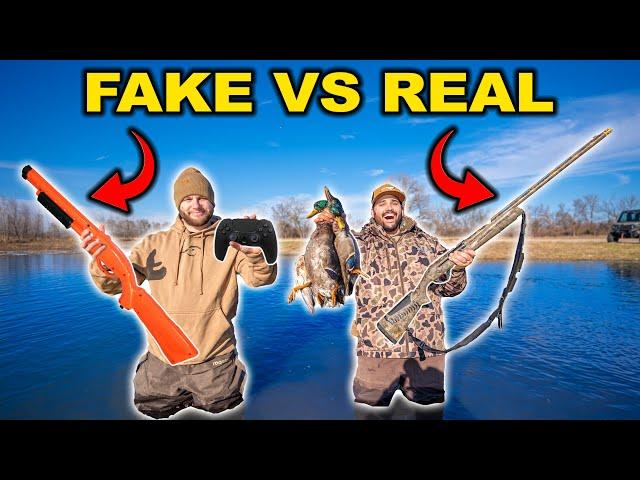 FAKE vs REAL Duck Hunting CHALLENGE!!! (Catch Clean Cook)