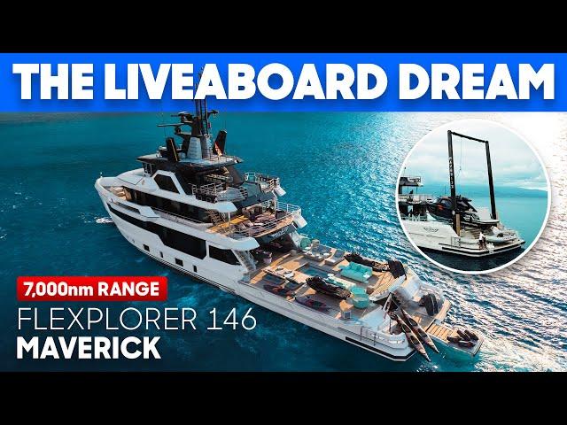 The ULTIMATE Liveaboard Superyacht? CdM Flexplorer 146 Maverick Tour & Review