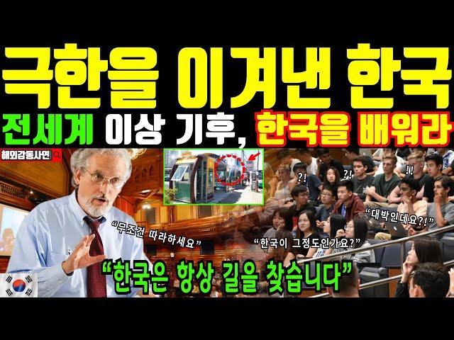 [해외감동사연] 극한을 이겨낸 한국. 전세계 이상 기후, 한국을 배워라. 한국은 항상 길을 찾습니다