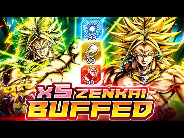 DESTROYING ENTIRE TEAMS IN SECONDS! 5x ZENKAI BUFFED LF BROLY IS A MACHINE! | Dragon Ball Legends