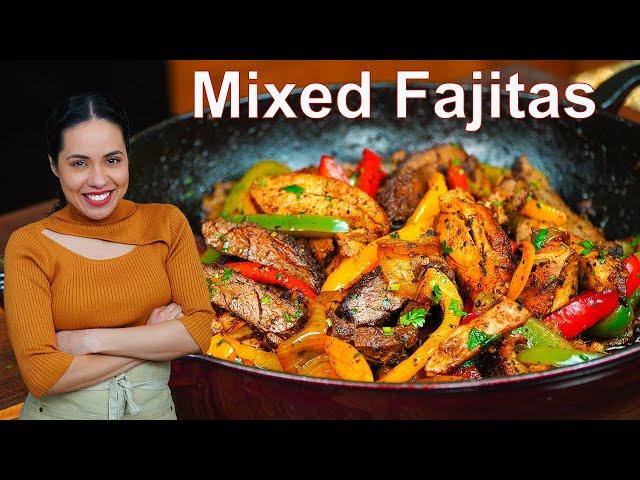 How to make Chicken and steak fajitas | Tender Mixed Fajitas | Villa Cocina