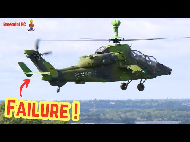 TAIL ROTOR FAILURE ! Awesome save of Eurocopter Tiger RC Attack Helicopter