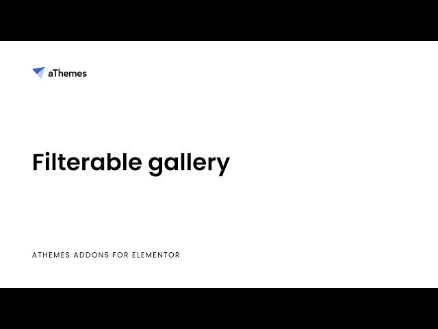 Filterable gallery widget for Elementor