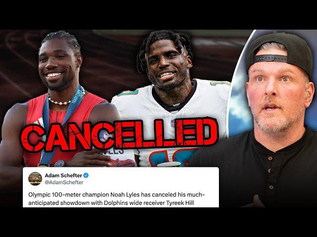 Olympic Sprinter Noah Lyles Cancels Race vs Tyreek Hill, Who Ran A 10.15 100m?! | Pat McAfee Show