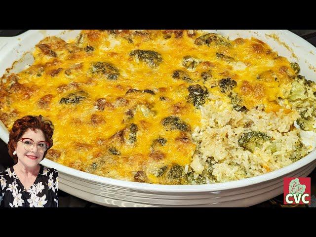 Old Fashioned Broccoli Cheese & Rice Casserole  - Cooking from Scratch - Mama's Southern Recipes