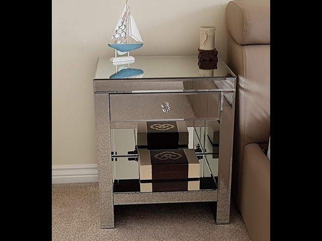 Contempro Single Drawer Mirrored Bedside Table Demo Video