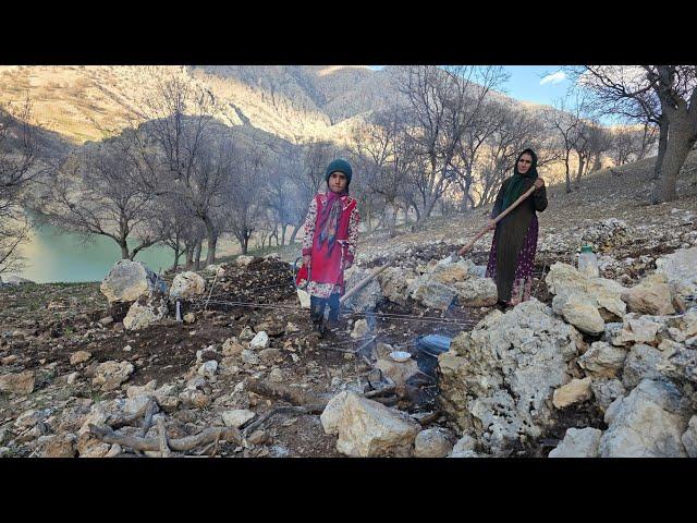 A Heartbreaking Story |"Brave Nomadic Mother & Daughter Build Stone Shelter to Survive in the Wild
