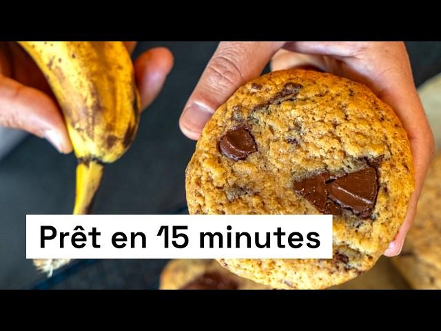 Ces cookies chocolat banane sans oeuf sont délicieux et prêts en 15 minutes