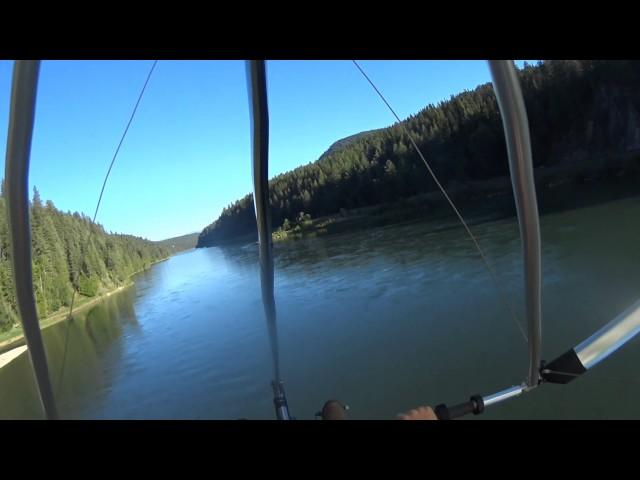 Solo flight in weightshift trike , Extreme landing on island. Kootenai River, North Idaho