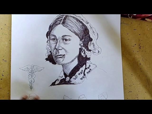 Happy International Nurses Day 2020 | THANK YOU | Florence Nightingale sketch using ballpoint pen...