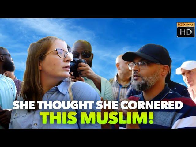 She cornered this Muslim! or did she? Hashim Vs Christian Girl (Speakers  Corner)