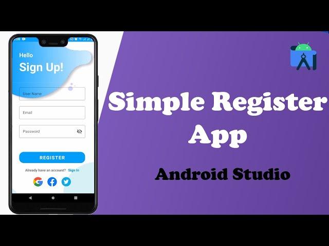 Simple register app | android studio 2023 | Easy One Coders