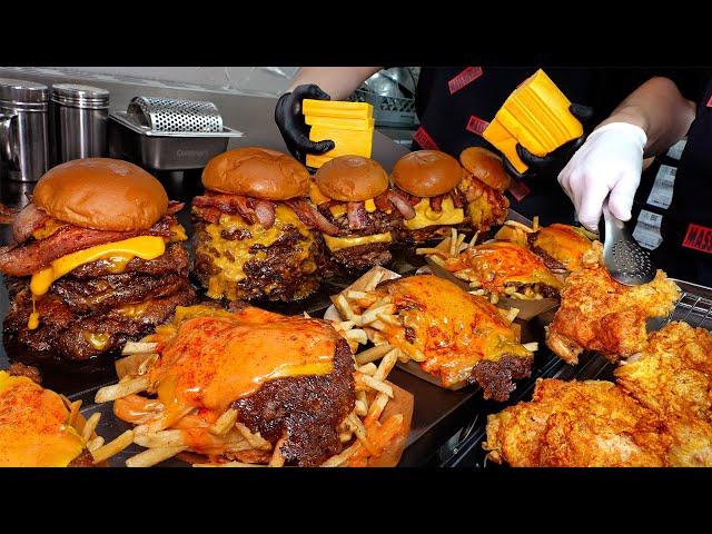 Amazing! 400℉ Smash Burger! The BEST American style double cheeseburger in Korea!/Korean Street Food