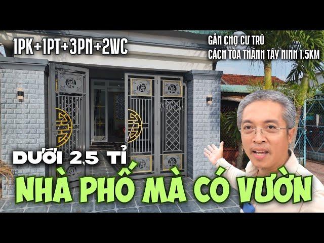 Vẻ đẹp căn nhà lầu lửng 225m2 gần Tòa Thánh Tây Ninh kế đại lộ 6 làn xe. Nhà xây mới đất đô thị 100%