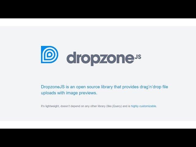 drag and drop file upload using dropzone js