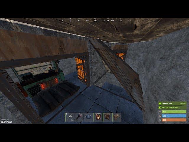 Rust - 2x1 into the standard 2x2 roof bunker under 40 sec. patched.