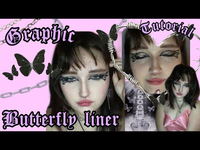 𝔅𝔲𝔱𝔱𝔢𝔯𝔣𝔩𝔶 𝔤𝔯𝔞𝔭𝔥𝔦𝔠 𝔩𝔦𝔫𝔢𝔯 // aesthetic graphic eyeliner tutorial !!