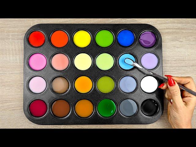 24 Colors Made from Just 3 Primary Colors | Satisfying Color Mixing