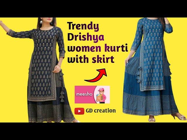 trendy drishya women kurti skirt |meesho kurti set haul 2021 | unboxing & review