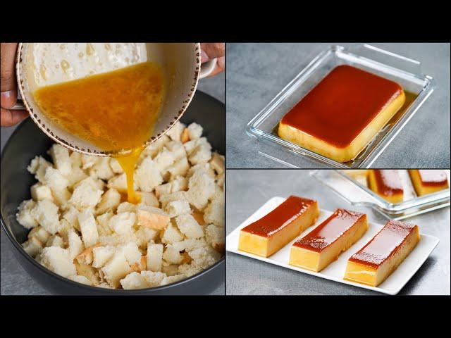 I MAKE BREAD EGG PUDDING WITH LEFTOVER BREAD | BREAD PUDDING RECIPE | PUDDING DESSERT RECIPE