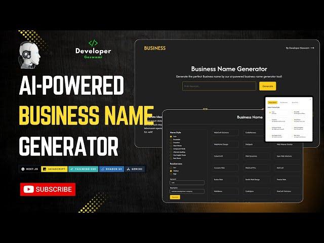 AI-Powered Business Name Generator Tool with Next.js | Next.js Project + Source Code