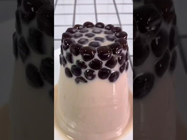 Making boba bubble milk tea pudding jelly