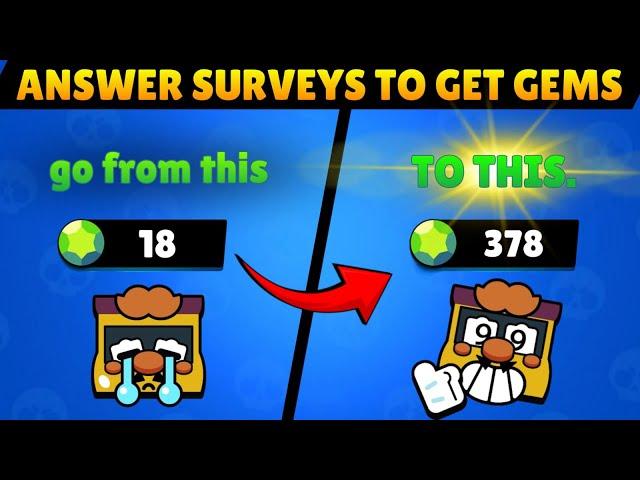 3 METHODS to Get GEMS for F2P Players in Brawl Stars! (Make Money with Online Surveys)