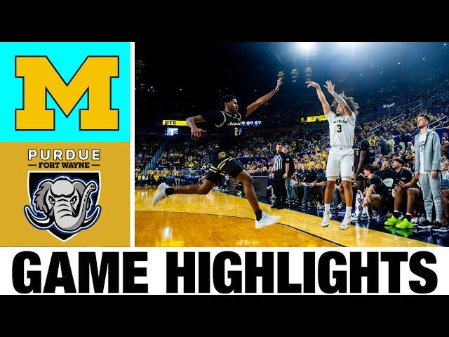 #24 Michigan vs Purdue Fort Wayne Highlights | NCAA Men's Basketball | 2024 College Basketball