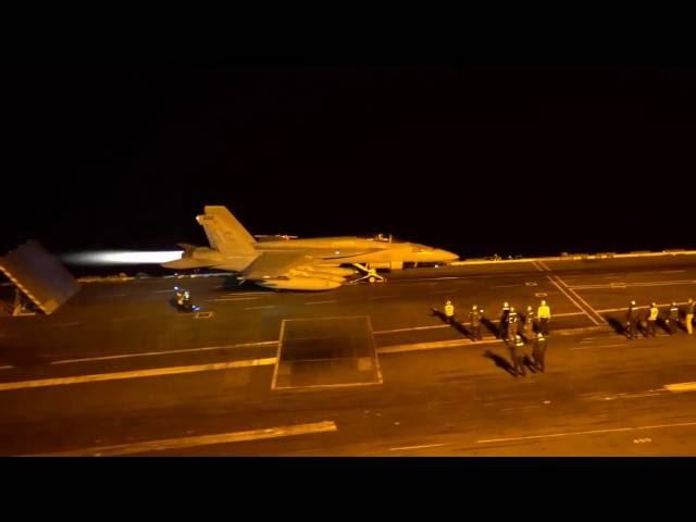 F/A-18 Afterburner Catapult Night Launch on the USS Nimitz