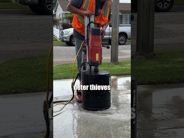 Bollards stop vehicle theft.