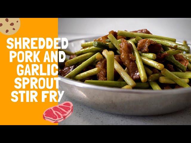 Simple Shredded pork and Garlic Sprout Stir Fry - Chinese recipe